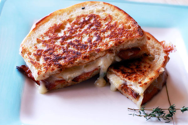 Toasted Ciabatta Sandwich with Bacon and Brie
