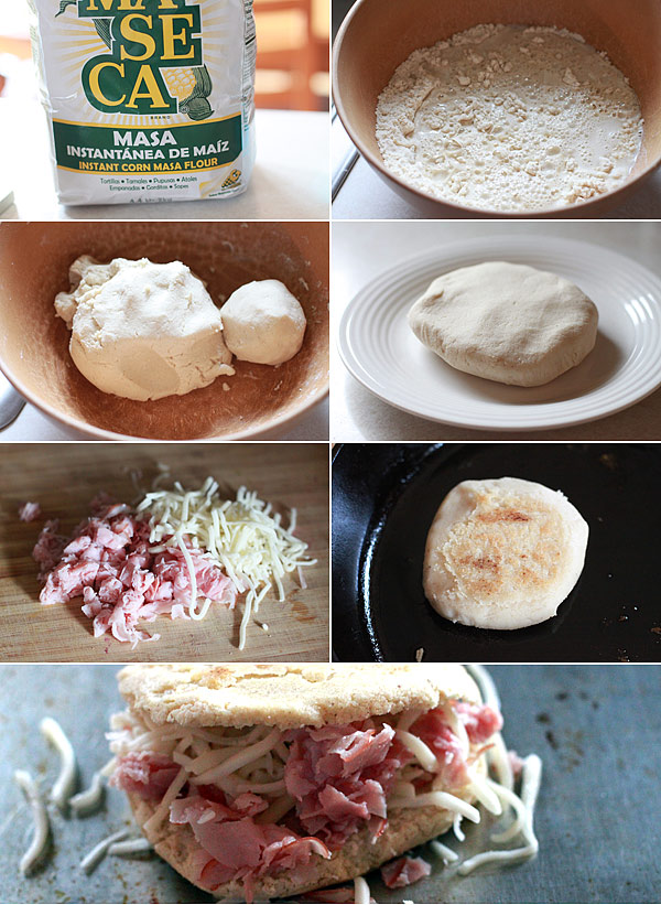 Ingredients for making arepas