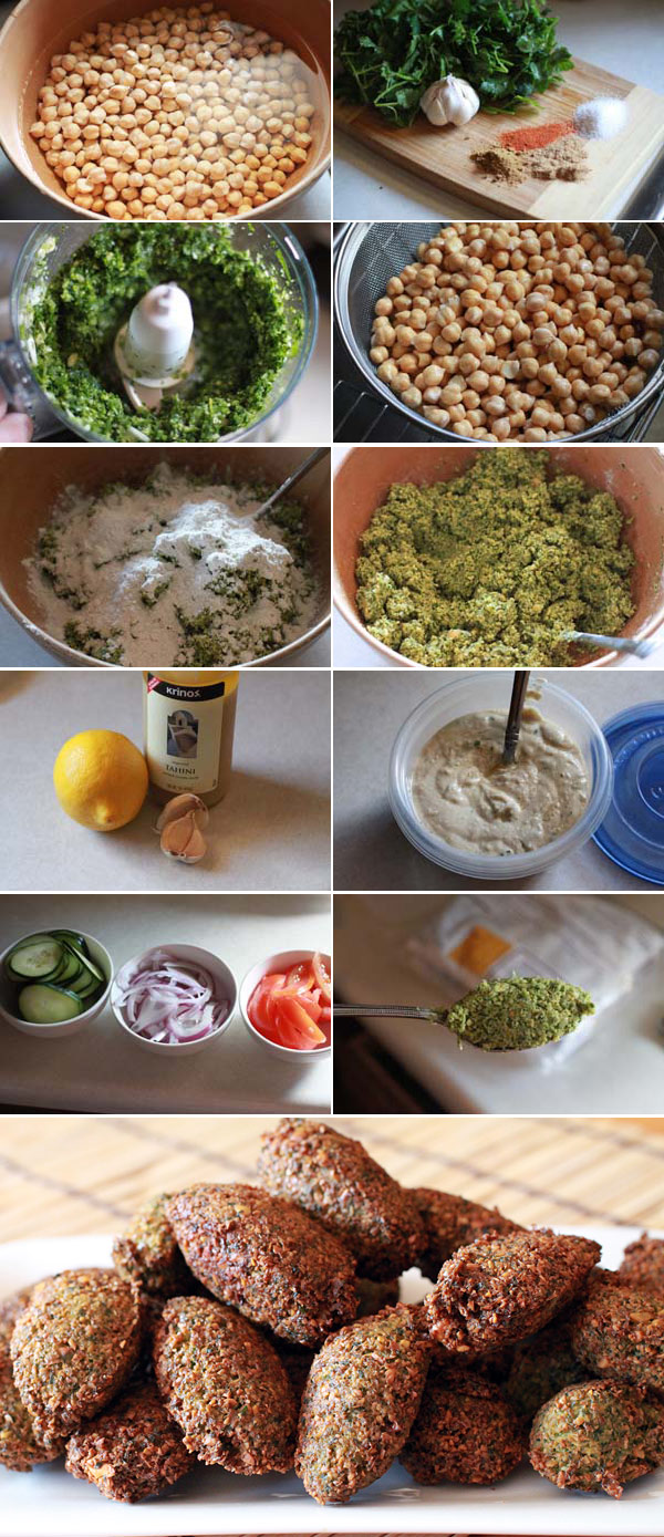 Ingredients for making falafel