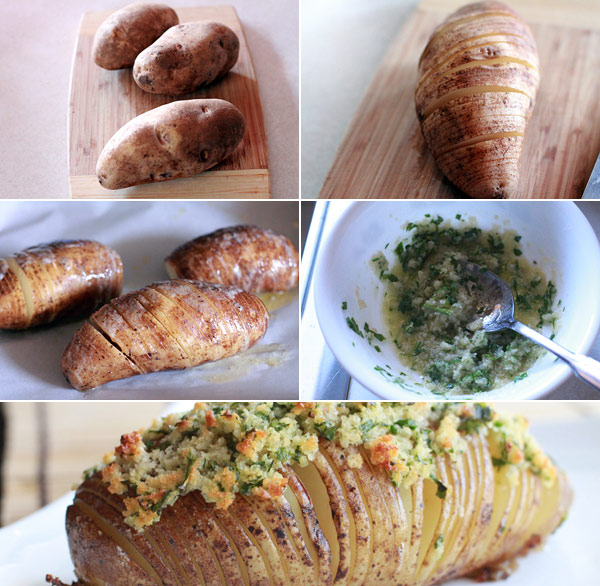 Ingredients for making hasselback potatoes