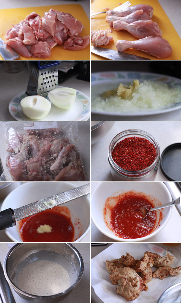 Ingredients for making Korean Fried Chicken