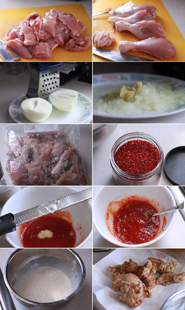 Ingredients for making Korean Fried Chicken Ingredients for making Korean Fried Chicken