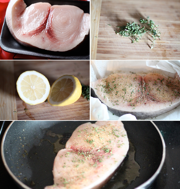 Ingredients for making swordfish recipe