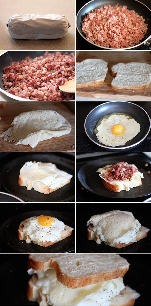 How to make Corned Beef Hash Breakfast Sandwich Recipe