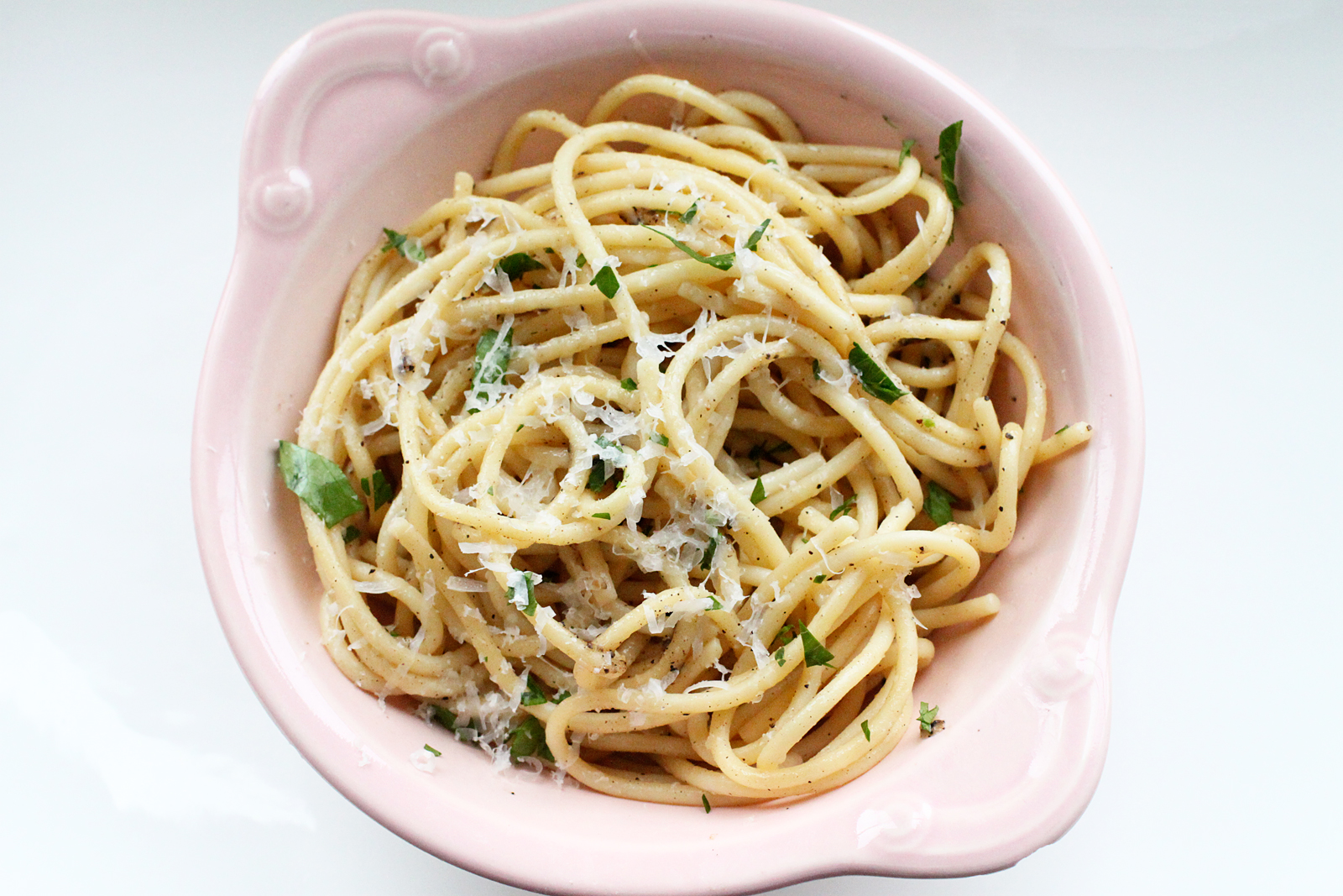  Cracked peppercorns and grated cheese meld with pasta water to create this fast and easy no-cook sauce