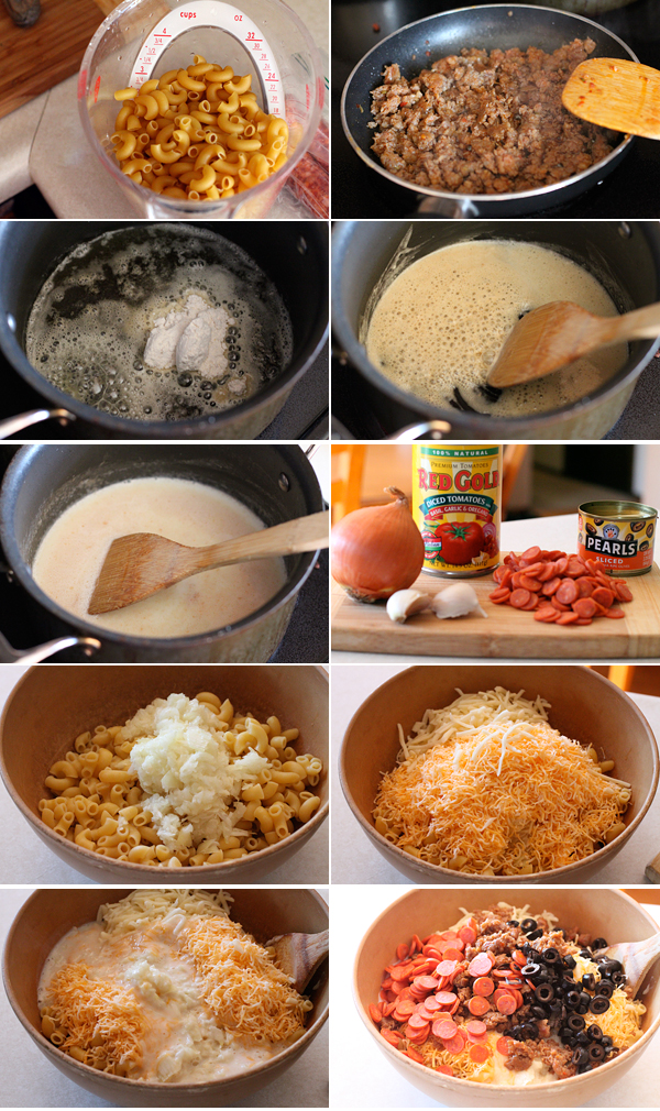 Loaded Pizza Mac and Cheese Ingredients