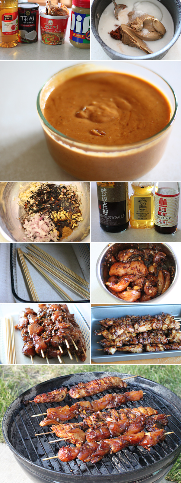 How to make chicken satay with peanut dipping sauce