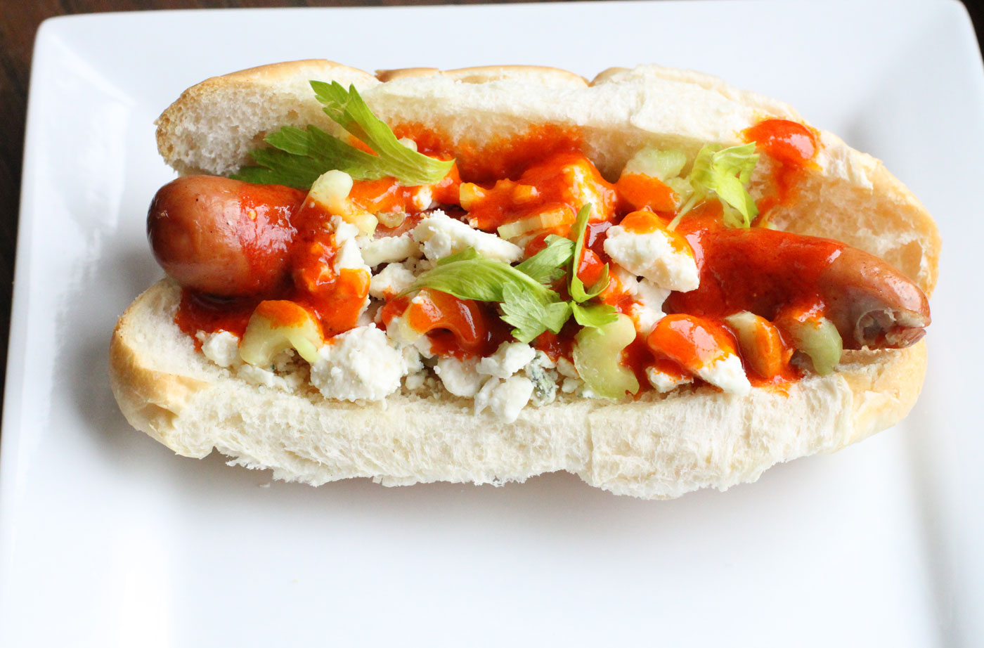 Buffalo Chicken Hot Dogs