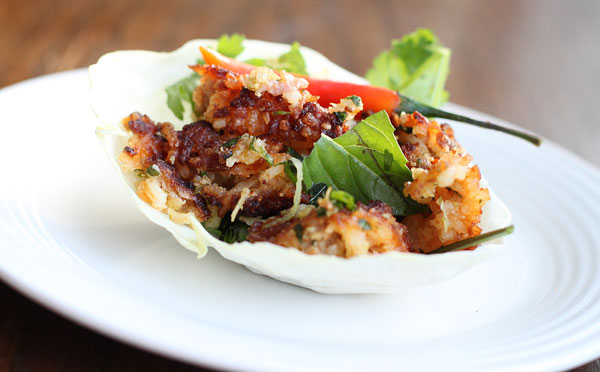 Lao Crispy Rice Salad - Nam Khao