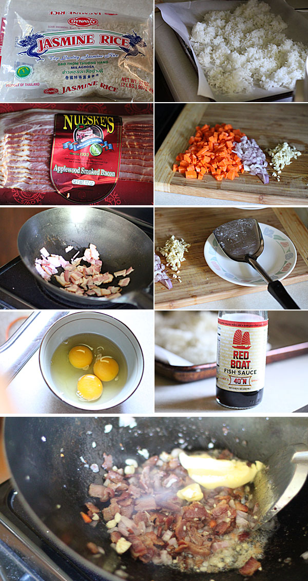 How to make bacon fried rice