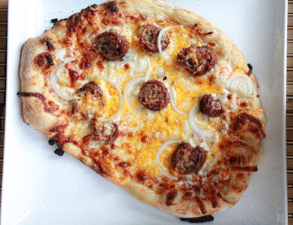 Habanero and Cheddar Brat Pizza