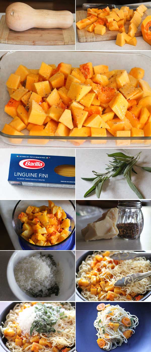 Roasted Butternut Squash and Browned Butter Sage Pasta Ingredients