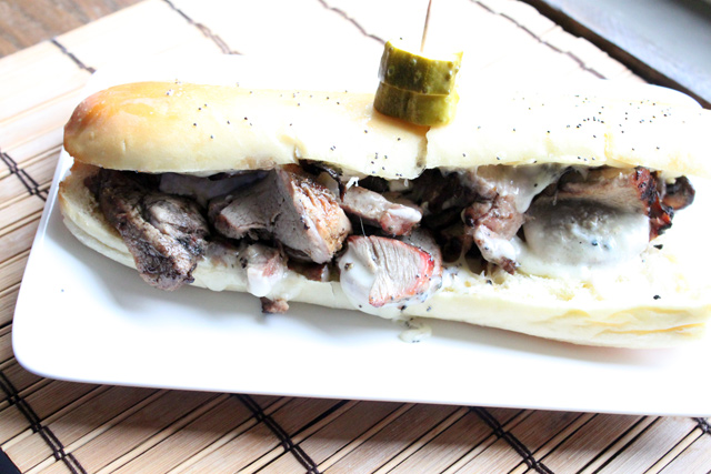 Grilled Pork Tenderloin and Mushroom Sandwich