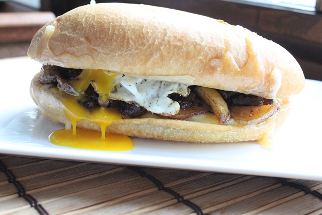 Steak and Potato Hash Sandwich