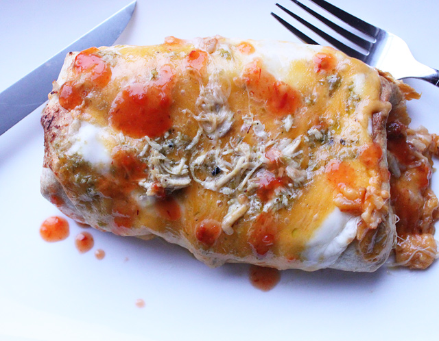 Baked Chicken Verde Chimichanga