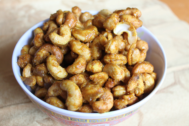 Indian Style Spiced and Glazed Cashews