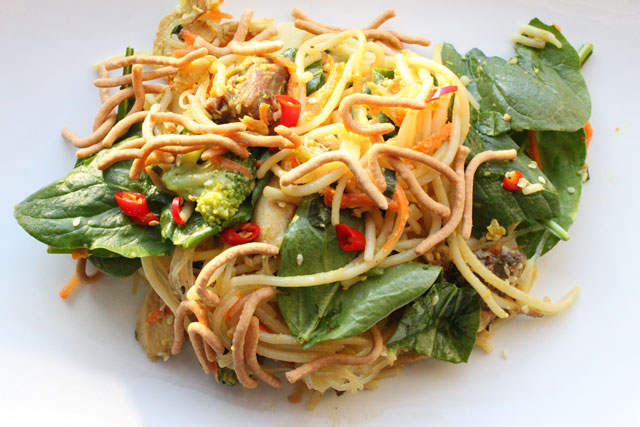 Loaded Garlic and Ginger Pasta Salad