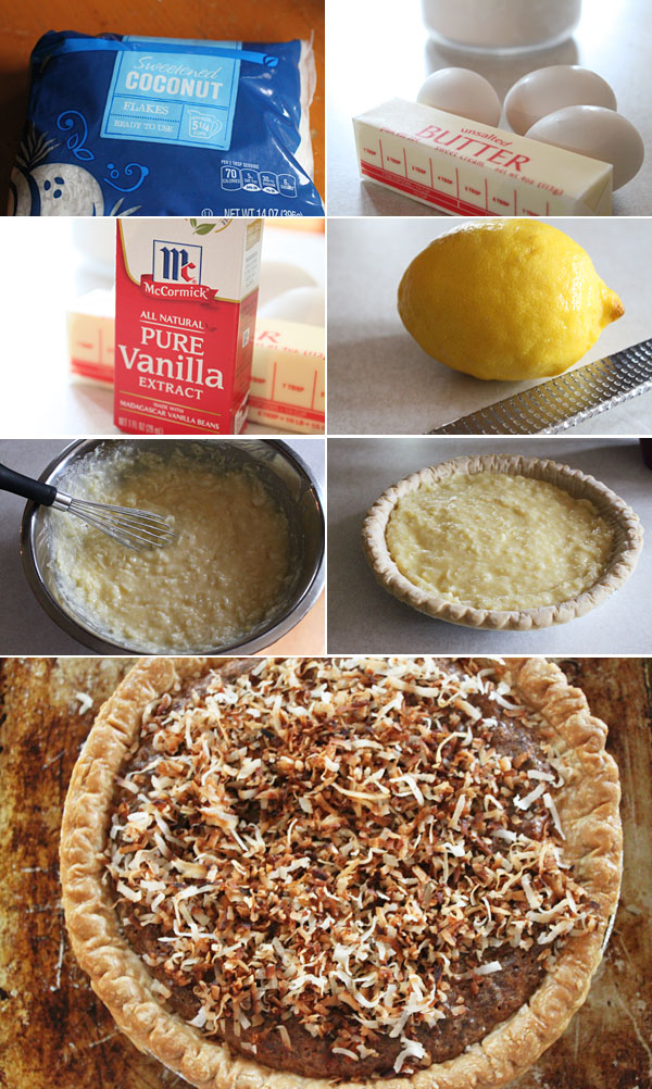 Coconut Pie Ingredients
