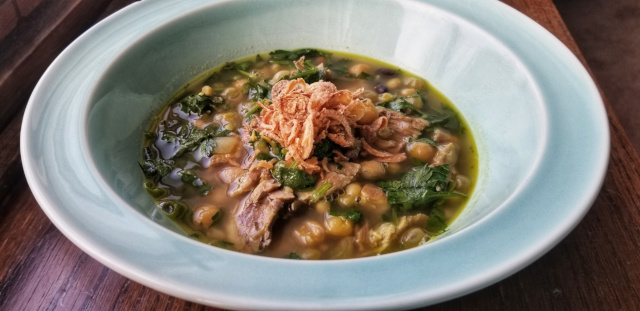 Mixed Bean Soup with Fresh Herbs