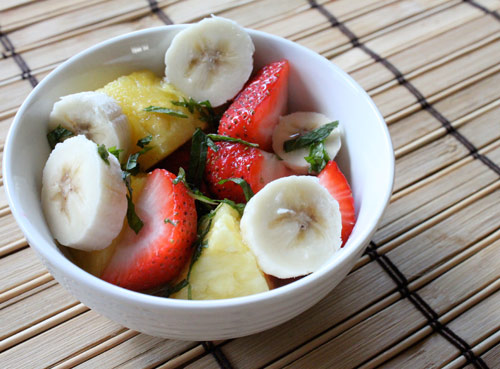 Fruit Salad with Mojito Syrup