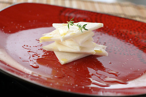 Raw Kohlrabi with Thyme Infused Olive Oil Recipe