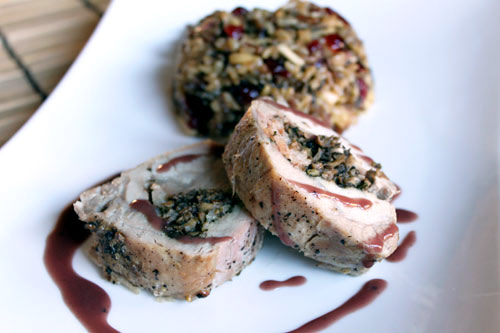 Stuffed Pork Tenderloin with Red Wine Gravy Recipe