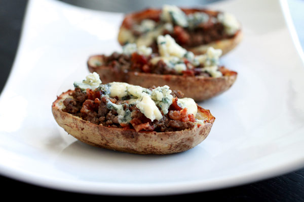 Bacon Cheeseburger and Blue Cheese Potato Skins Recipe