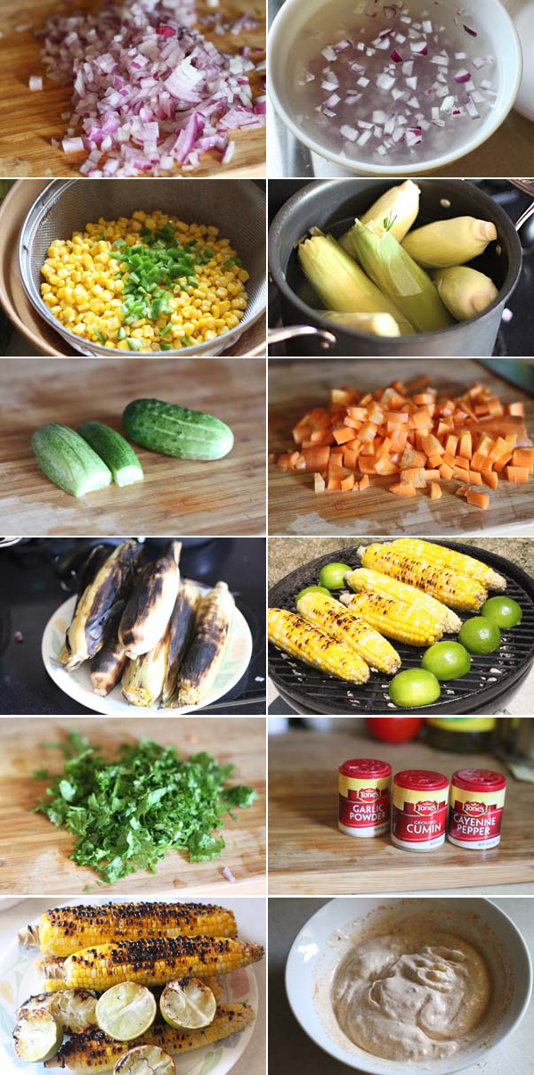 Ingredients for making Mexican Corn Salad