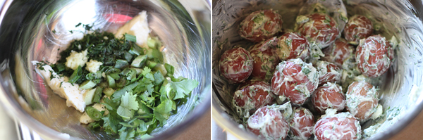 Ingredients for making a potato salad