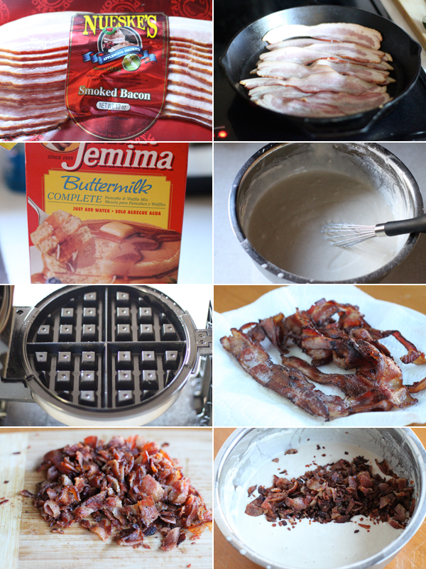 How to make bacon stuffed waffles
