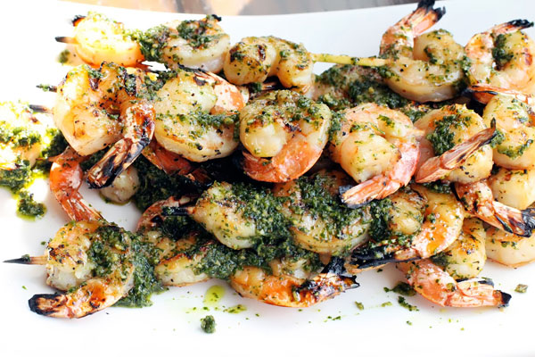 Grilled Shrimp with Cilantro Pesto Recipe