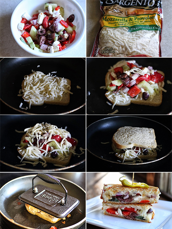 Greek Salad Grilled Cheese Sandwich Recipe