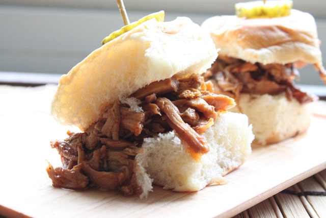 Smoked Pulled Chicken Sliders