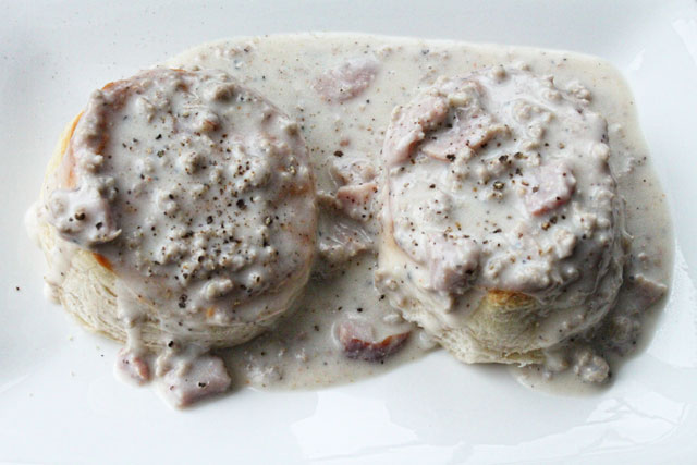 Ham and Sausage Biscuits and Gravy Recipe