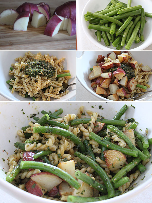 How to make pasta with pesto, potatoes, and green beans