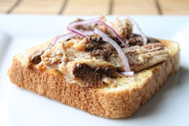 Open-faced Sardine and Onion Sandwich