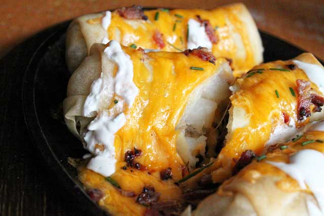 Loaded Baked Potato Egg Rolls