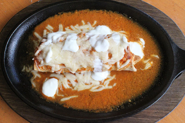 Smothered Burrito with Bombero Sauce