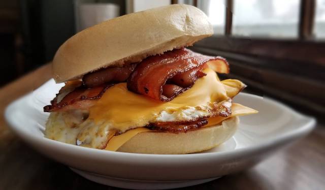 Bacon, Egg, and Cheese Bagel Sandwich